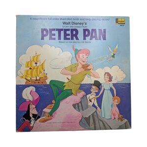 Walt Disney's Peter Pan Vinyl Record 3910 1969 Version *Storybook Incomplete*